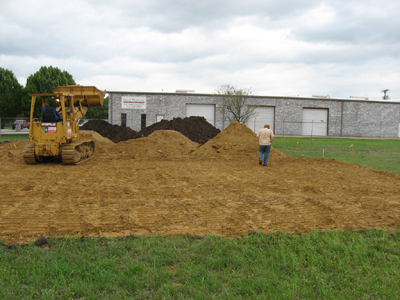 Texas Timber Wolf workshop construction - Compacting Fill Dirt.